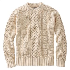 L.L. Bean Signature Men’s Cotton Fisherman Sweater, size medium